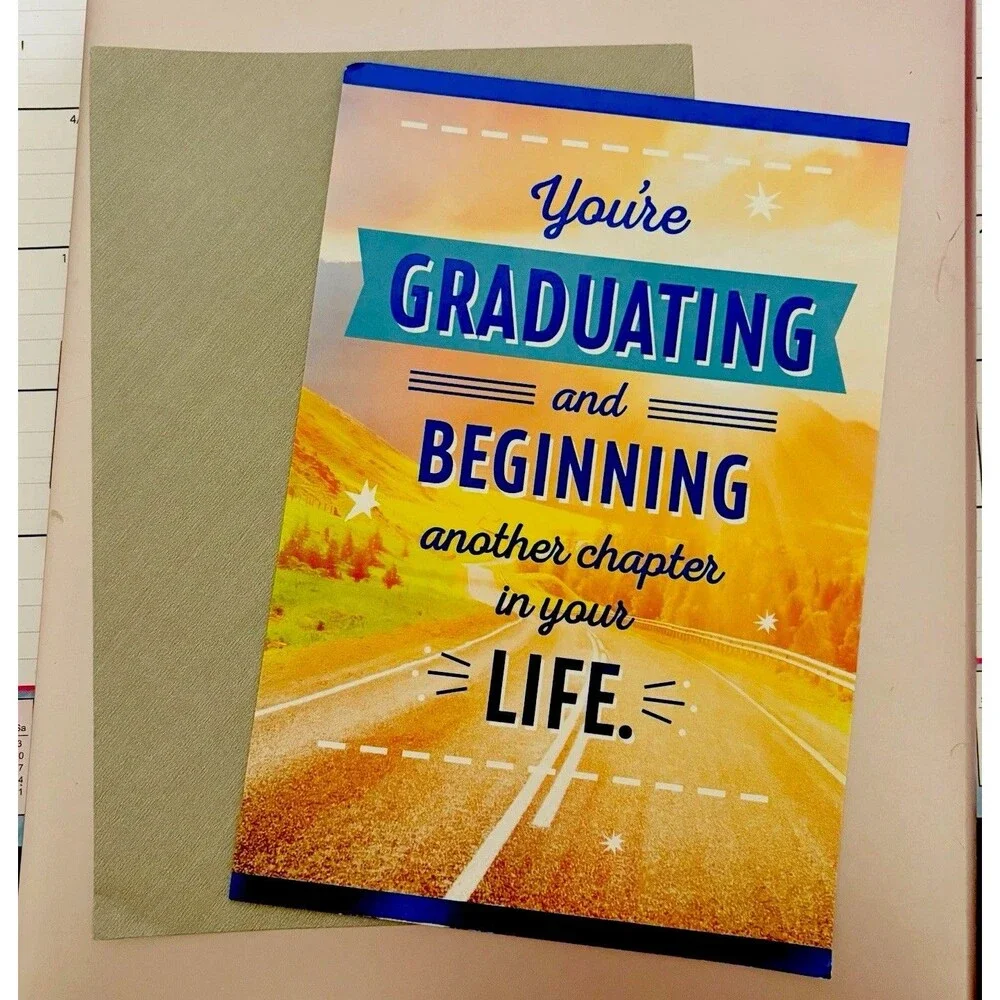 Hallmark Graduation Card HIGH SCHOOL RELIGIOUS Family Friend Another Chapter